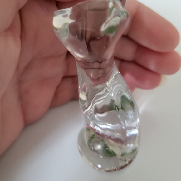 Clear Solid Molded Glass Kitty Cat Figurine - Picture 4 of 13